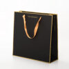 Black Foil Stamped Retail Paper Bag with Ribbon Handles Black Foil Stamped Retail Paper Bag with Ribbon Handles