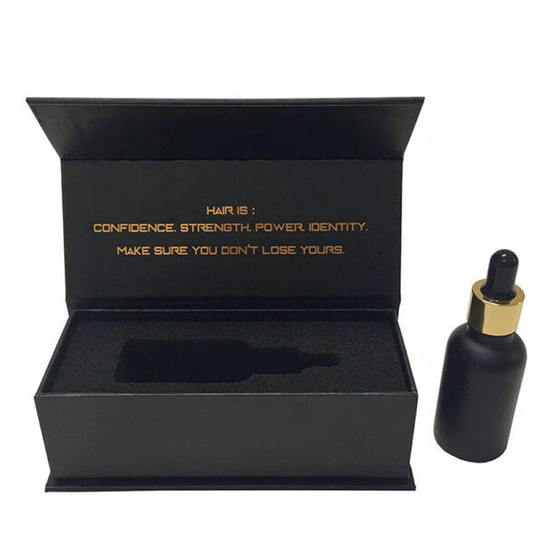 Custom Black Hair Serum Rigid Gift Box with Foam Insert Custom Black Hair Serum Rigid Gift Box with Foam Insert