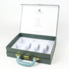 Dark Green Gift Suitcase Box with Handle and Molded Insert