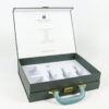 Dark Green Gift Suitcase Box with Handle and Molded Insert