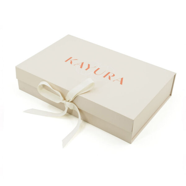Folding Rigid Skincare Gift Box with Ribbon Tie Closure