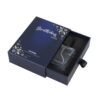 Navy Drawer Perfume Box with Ribbon Pull and Foam Insert
