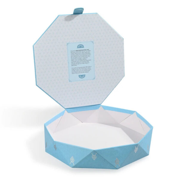 Unique Octagon Gourmet Food Gift Box with Foil Printing