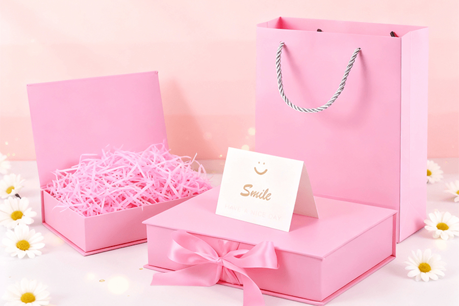 Op maat gemaakte, hoogwaardige roze magnetische geschenkverpakking